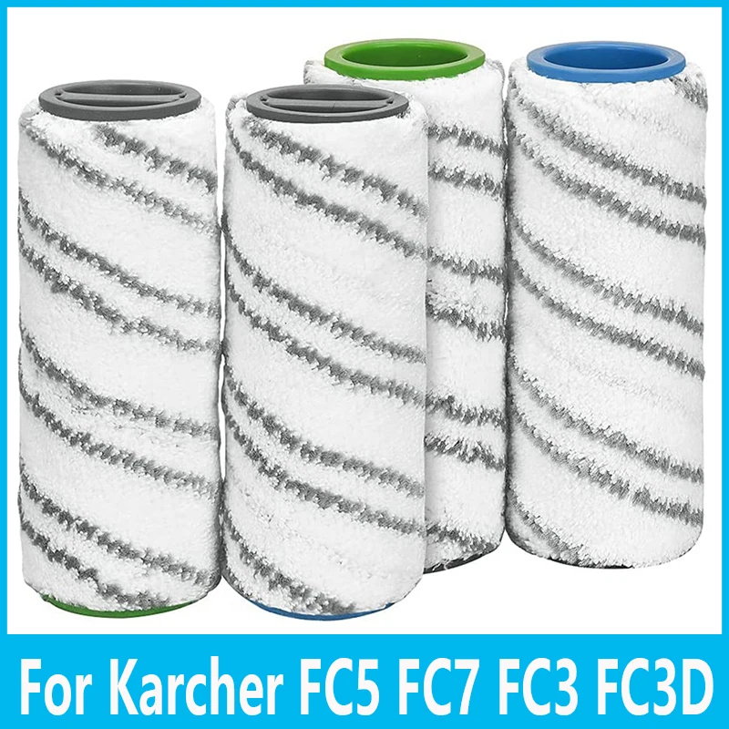 

4 Pieces Set of Rollers For Karcher FC5 FC7 FC3 FC3D Electric Floor Cleaner Replacement Rollers 2.055-007.0 Gray Accessories