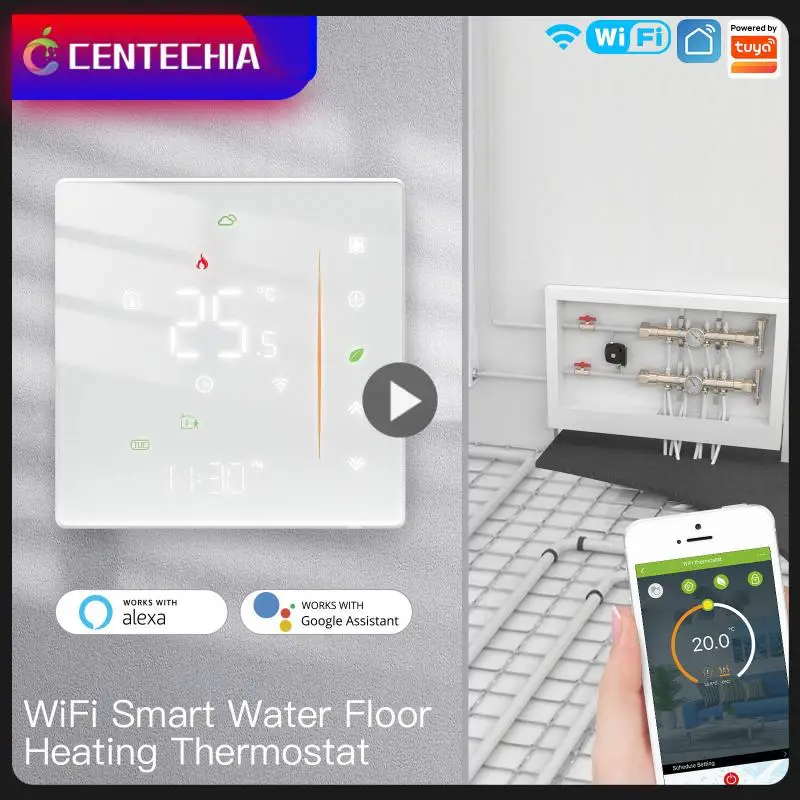 

WiFi Smart Thermostat For Electric Floor Heating Water Lcd Display Warm Floor Heating Touch Screen Work With Alexa Google Home