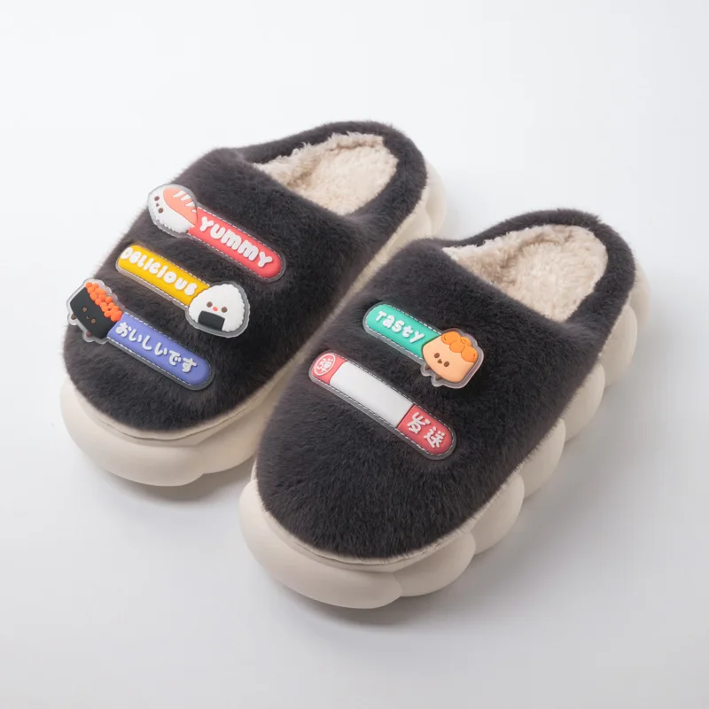 2022 Winter Strange Things Cotton Slippers Women Design Cute Funny Warm Ladies' Slides Indoor Soft Plush Unisex Platform Shoes