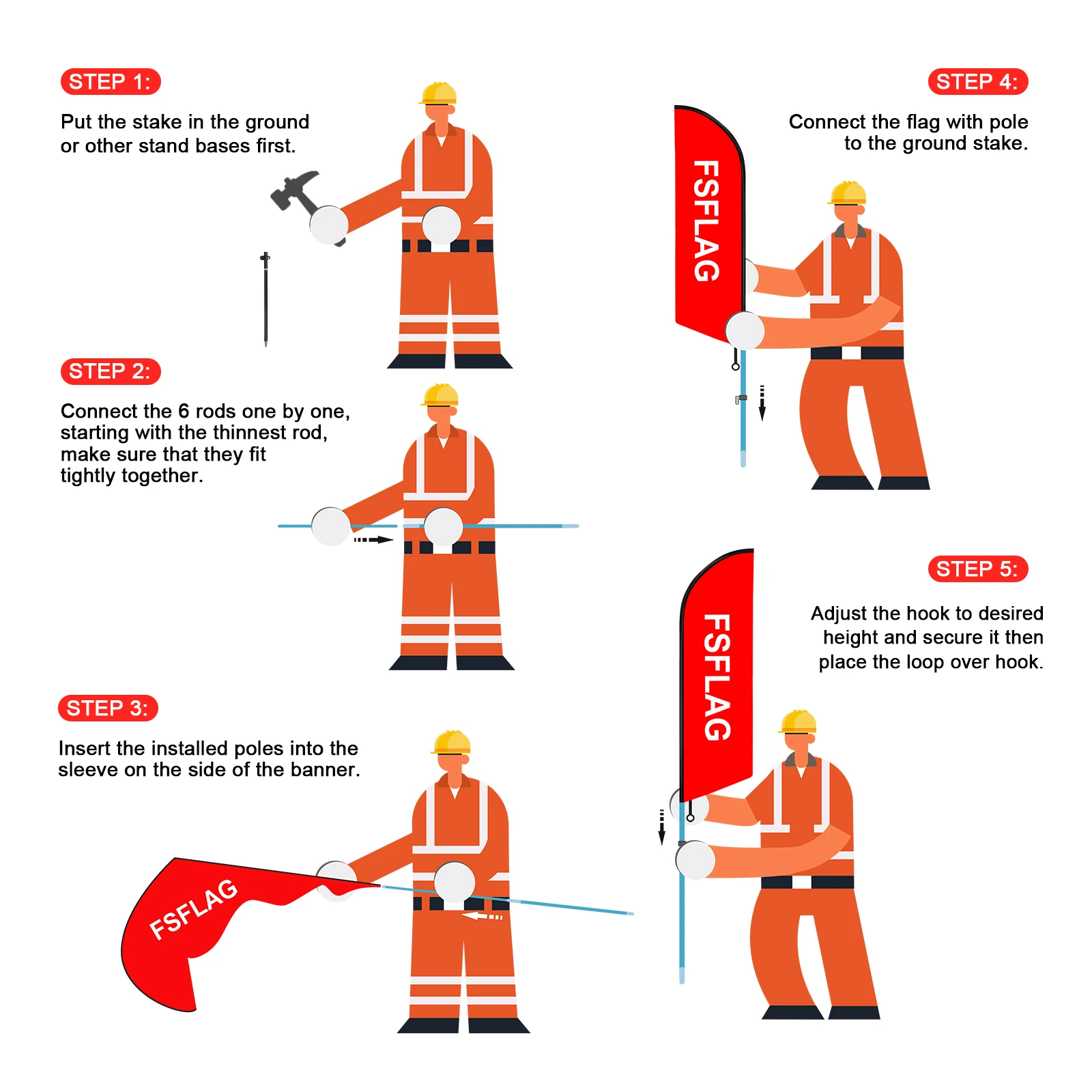 FSFLAG 1 шт. 280 см флаг с перьями механика флагштоком рекламный наружный баннер
