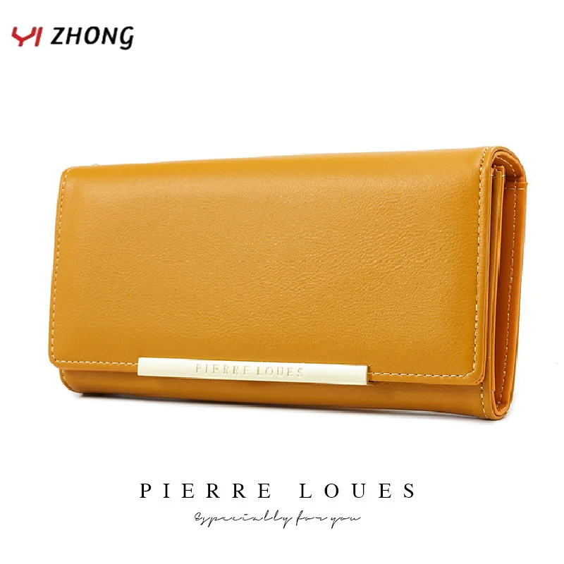 YIZHONG Leather Luxury Wallet for Women Many Departments Women Wallets Unisex Card Holder Purse Female Purses Long Clutch Bag