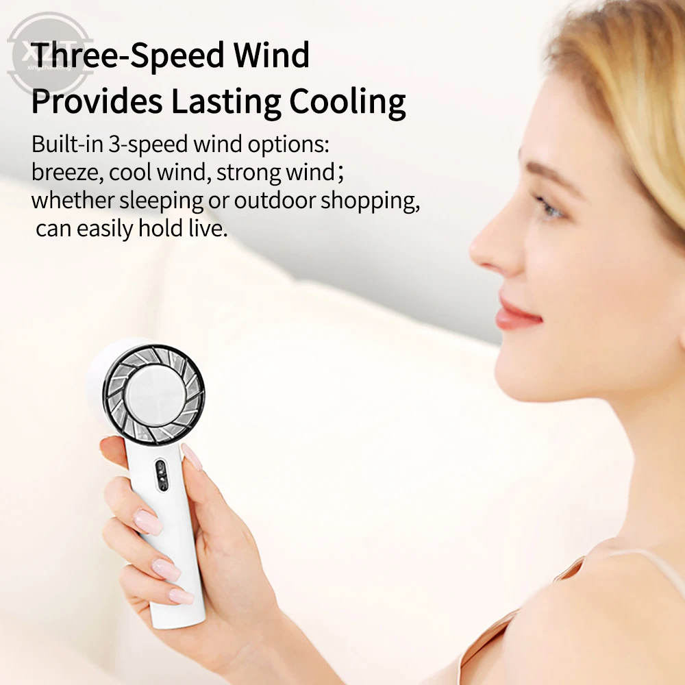 

1Pcs Handheld Mini USB Electric Fan Outdoor Portable Air Conditioner 2200mAh Battery Wireless Rechargeable Cold Compress Fan