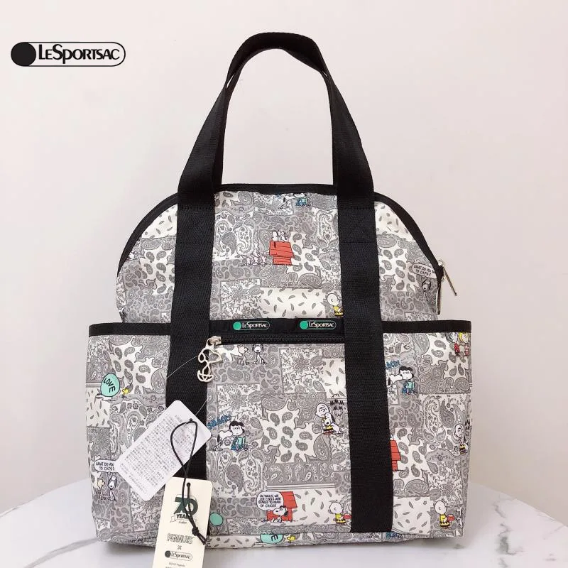 Kawaii Sanrio Snoopy Totoro Lesportsac женские сумки, рюкзаки, сумки двойного назначения, школьные сумки, дорожные сумки, чехлы на колесиках