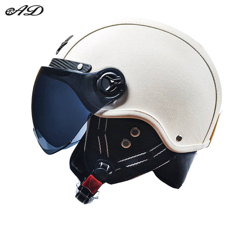 Helmets For Leather Motorcycle Retro Half Cruise Helmet Prince Motorcycle Helmet Vintage Motorcycle Moto enlarge