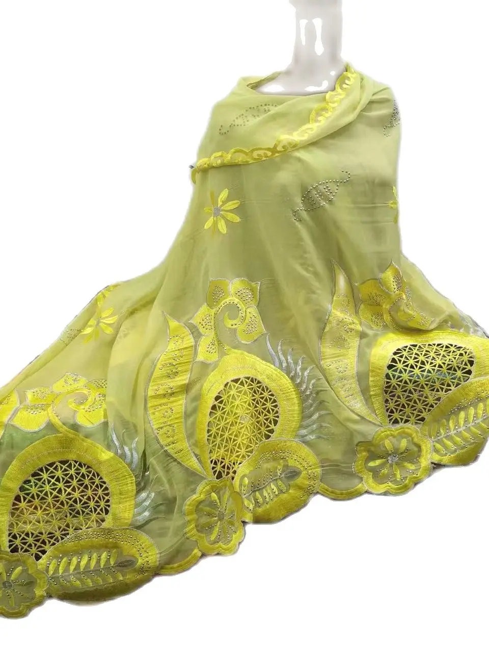 2023Muslim Ramadan Hijab oversize 2.4m  big big size scarf Hijabs For Woman African Islam Dubai Cotton Embroider Scarf Shawl