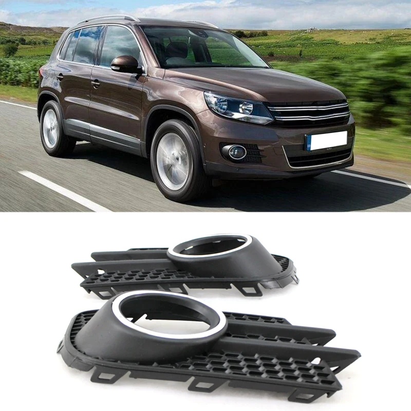 

Front Bumper Fog Lamp Grille Fog Lamp Frame For -VW Tiguan 2012-2018 5N0853666 5N0853665