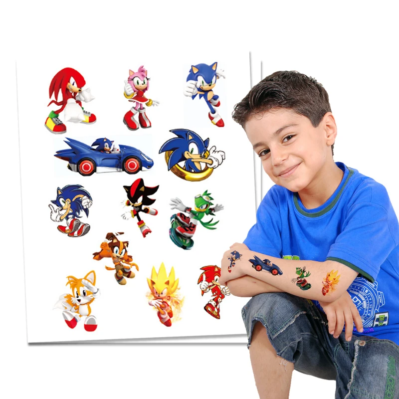 

Sonic tattoo stickers children cartoon tattoo stickers small fresh anime image waterproof durable printing Animation stickers