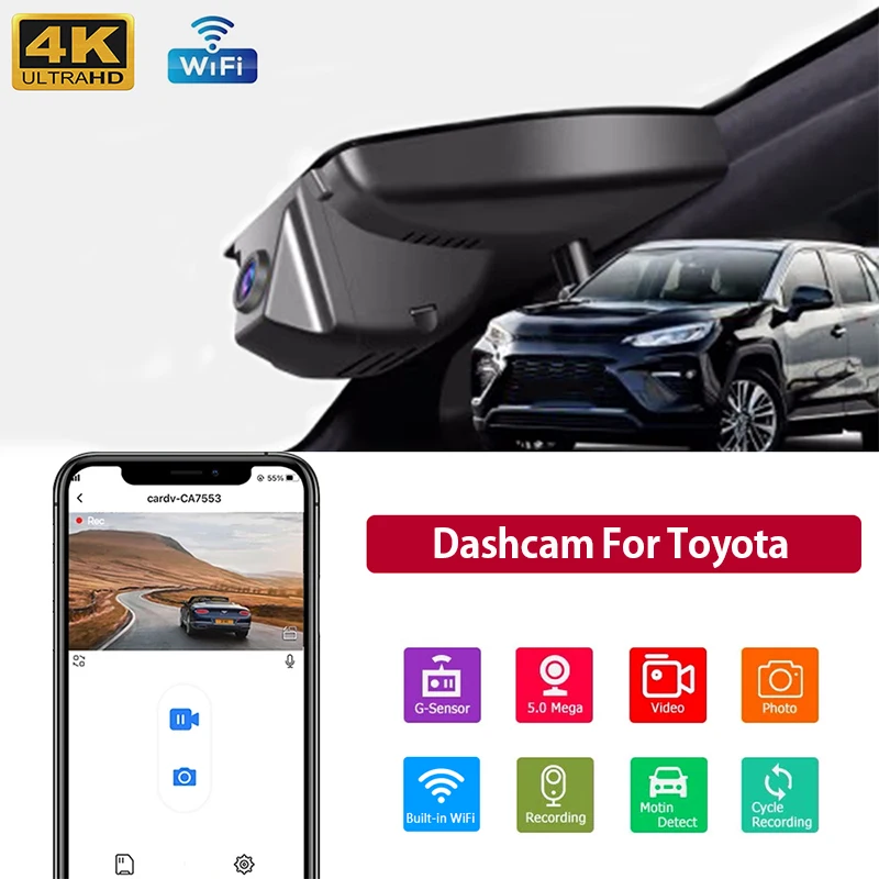 

Dashcam for Yaris/Yaris Cross XP210 4th Gen 2022 2021 2020 Auto Camera 4K,Dvr Camera for Car