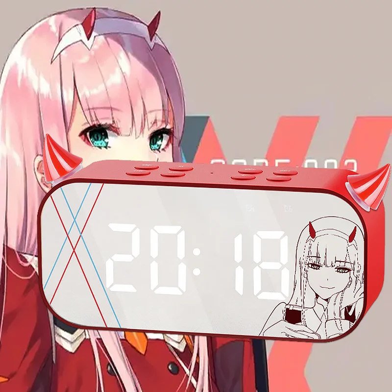 

Darling Bluetooth Speaker Alarm Clock Trend Zero Two Anime LED LCD Screen Mirror Alarm Clock Boy Girl Desktop Decoration