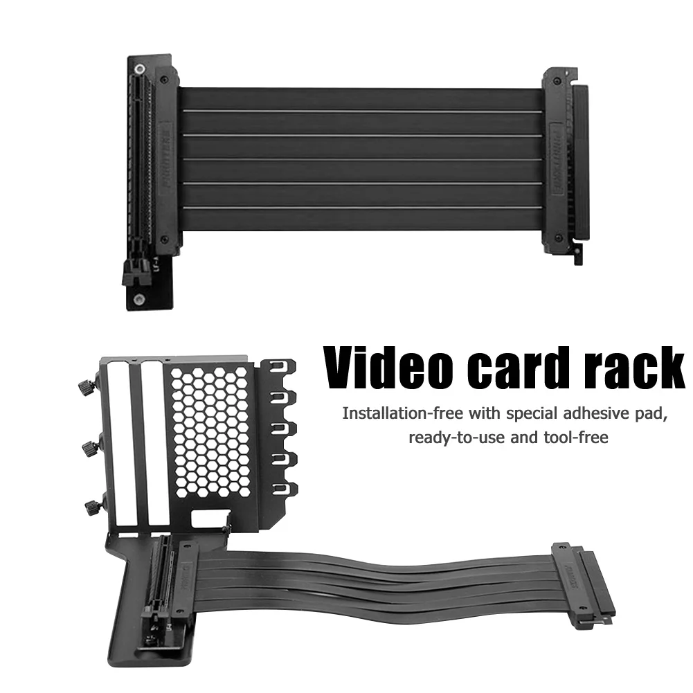 

Desktop Graphics Card Holder GPU Cable PCIe3.0 X16 / PCIe 4.0 x16 Vedio Card Bracket Suit 7 Slot Mount for RTX3060 2080 2060