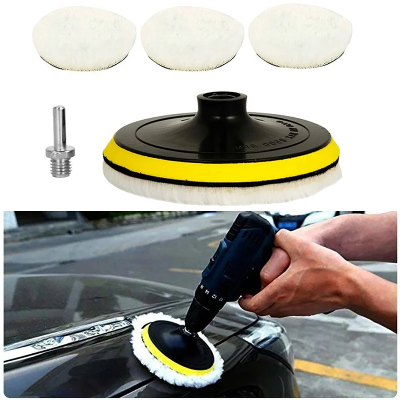3/4/5 Inch Car Polisher Kit Polishing Pad Car Waxing Sponge Disk Wool Wheel Auto Paint Foam Buffing Pads Car Gadget Tools Set