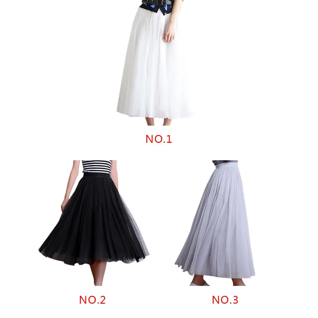 

Women Pleated Skirt Organza Mesh Elastic High Waist Fashion Beautiful Comfortable Tulle Long Tutu Skirt