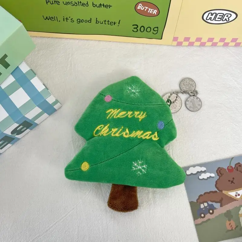 Симпатичный плюшевый Кошелек для монет с мультяшной елкой кошелек на молнии USB