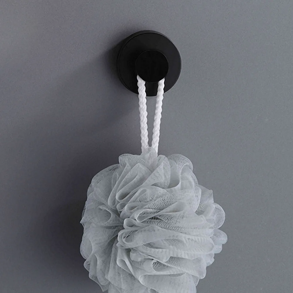 

1 Pc Black Vacuum Suction Cup Hook Punch-free Seamless Reusable Towel Holder Kitchen Bathroom Multi-purpose Sucker Hanging Hook