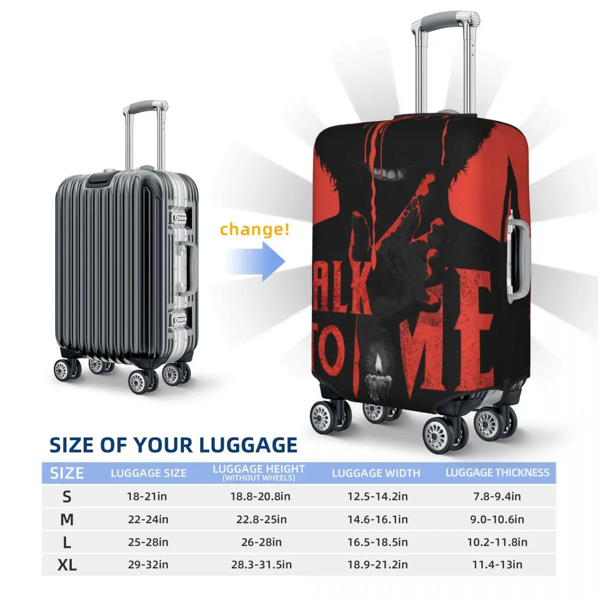 Чехол для чемодана с надписью Talk To Me