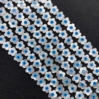 5pcspack wintersweet flower shaped white evil eye loose beads natural sea shell 8mm 10mm diy making necklace bracelets earrings