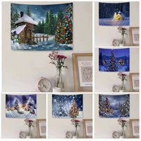 christmas tree snowman cartoon tapestry bohemian wall tapestries mandala wall hanging home decor