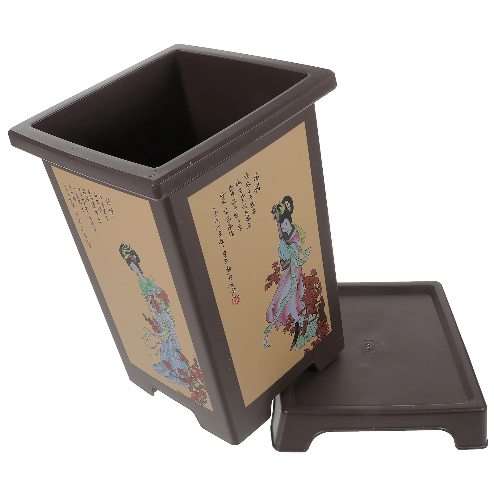 

1 Set of Resin Orchid Pot with Tray Indoor Flower Pots Household Resin Planter