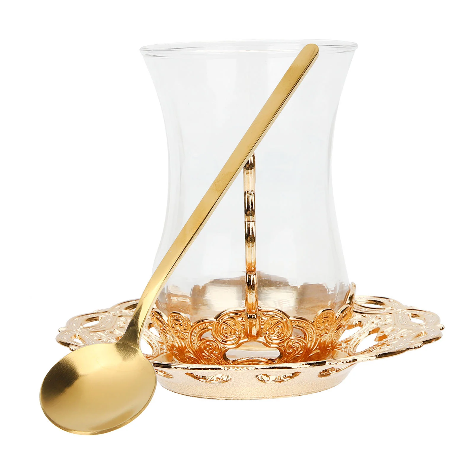 

Cup Tea Saucer Set Turkish Cups Spoon Coffee Mug Glasses Serving Glassware Breakfast Mocha Coaster Cafe Latte Matching Tray