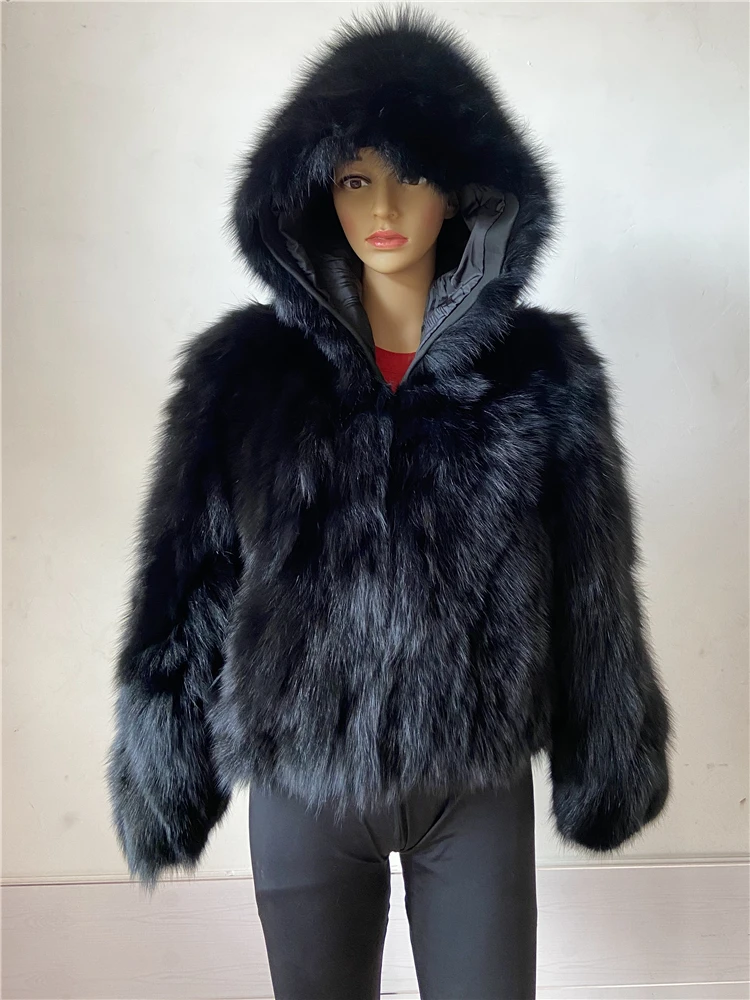 Женская зимняя юбка с капюшоном и молнией новая Толстая черная высокого качества