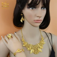 fashion nigerian women wedding collection african beads jewelry set gold color dubai necklace woman bridal fine jewellery sets