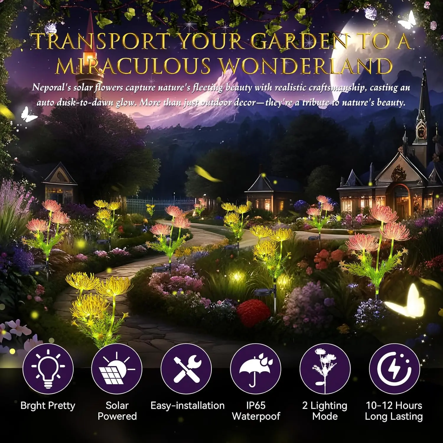 Водонепроницаемый IP65 Светодиодный Садовый Фонарь На Солнечной Энергии Уличная