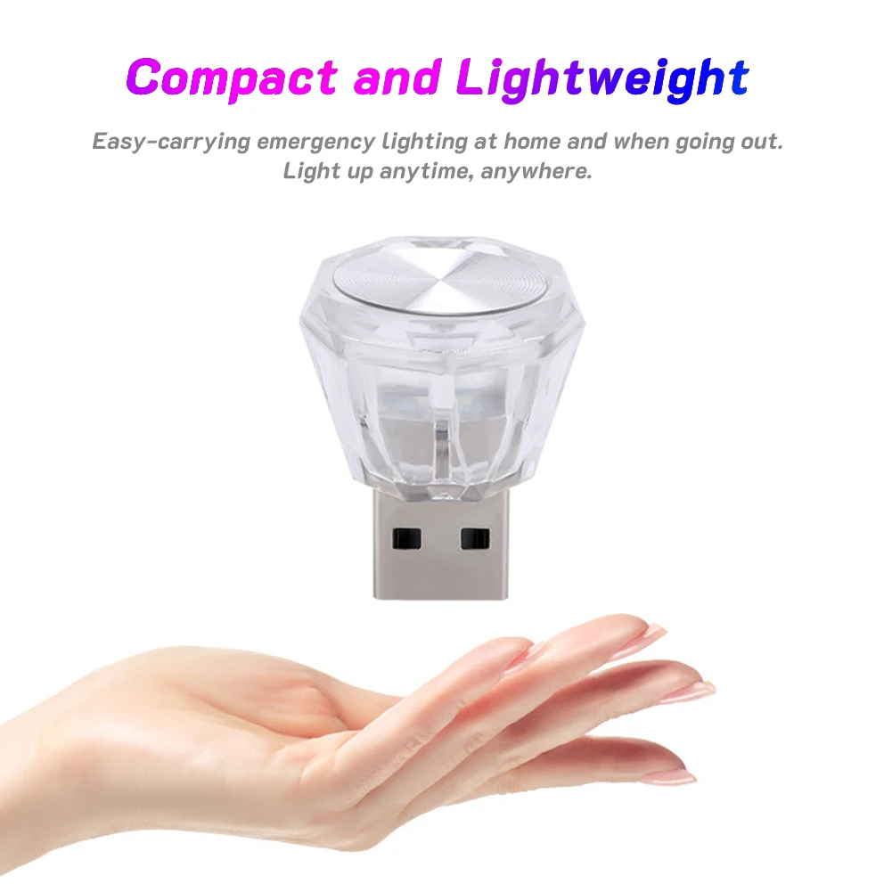 Электронный автомобильный светодиодный окружающий свет мини-красочный