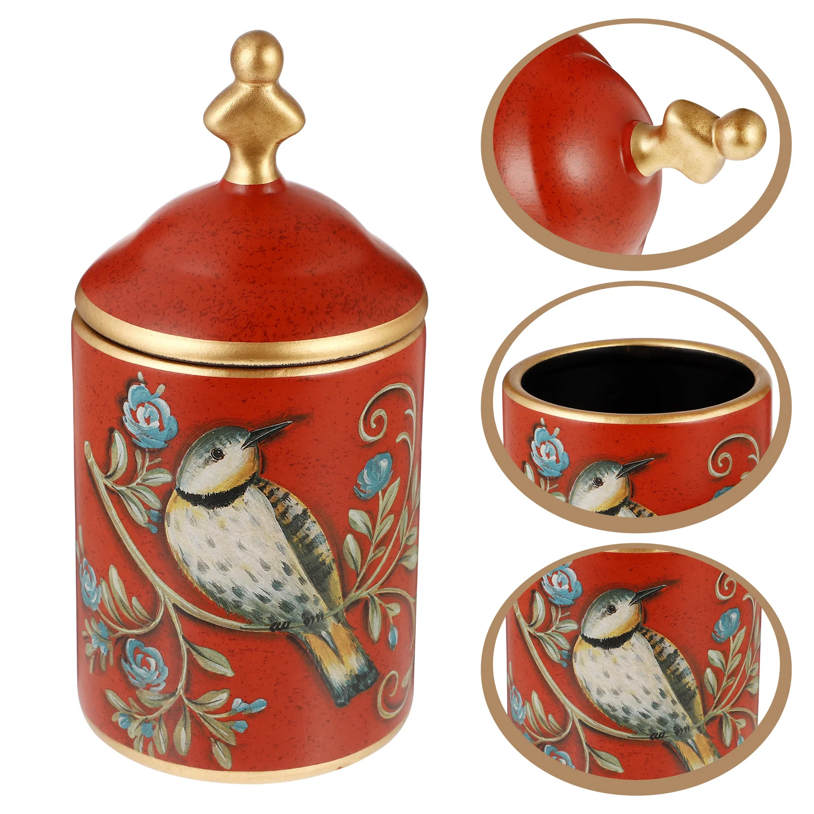 

Seasonings Set Loose Tea Leaf Canister Candy Jars Lids Kitchen Goods Storage Vintage Food Caddy Pastoral Style Tank