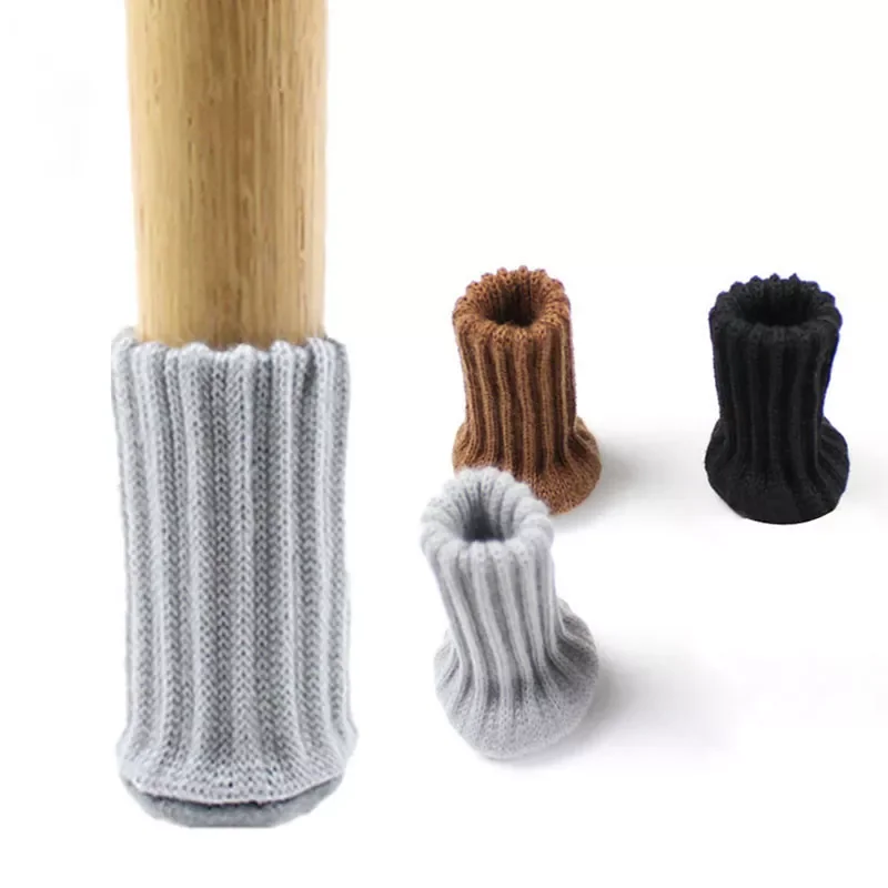 

4Pcs Chair Leg Covers Knitting Table Foot Socks Non-Slip Floor Protectors Pad Anti-Noise Chair Socks for Furniture Decor
