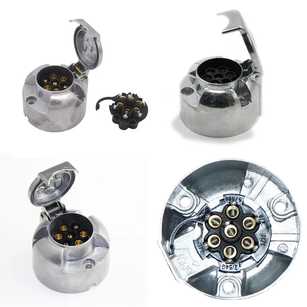 

Caravan Truck Socket Car Accessories 7-Pin Connector Trailer Connectors Adapter Trailer Socket Round Wiring Socket
