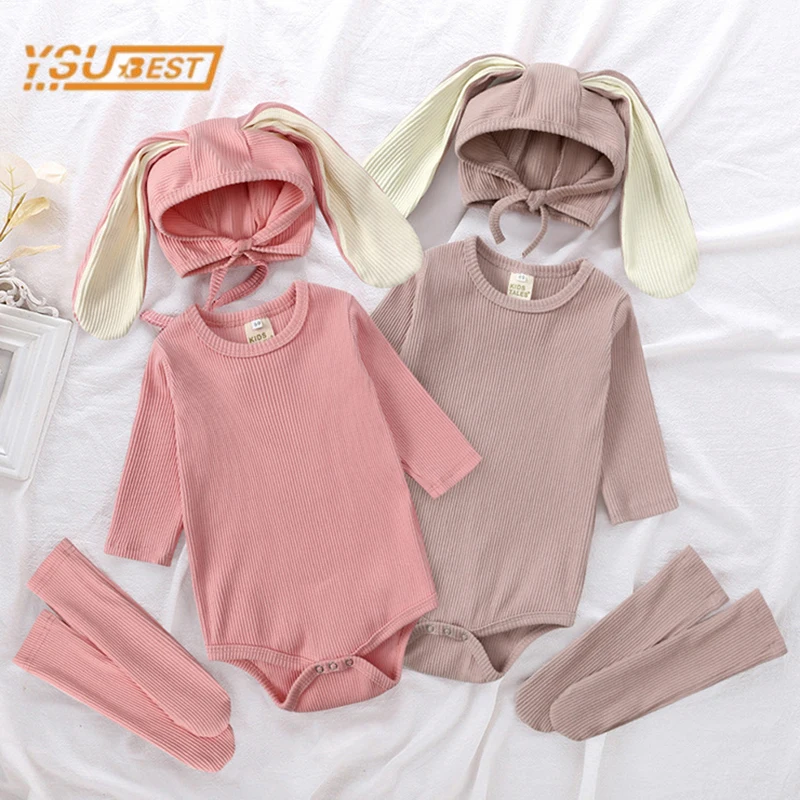 

Комбинезон детский однотонный с длинным рукавом, 3 предмета