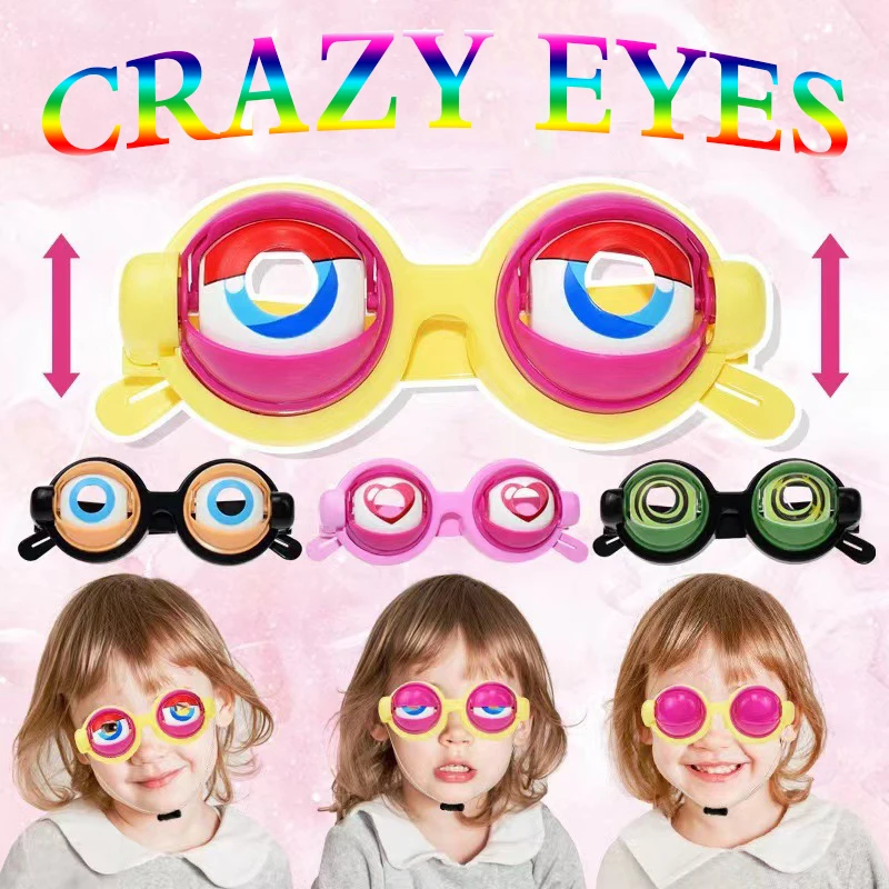 

1 Piece Funny Toy Kids Crazy Eyes Glasses Party Supplies Favor Pranks Plastic Glasses for Christmas Birthday Gift Novelty Toys