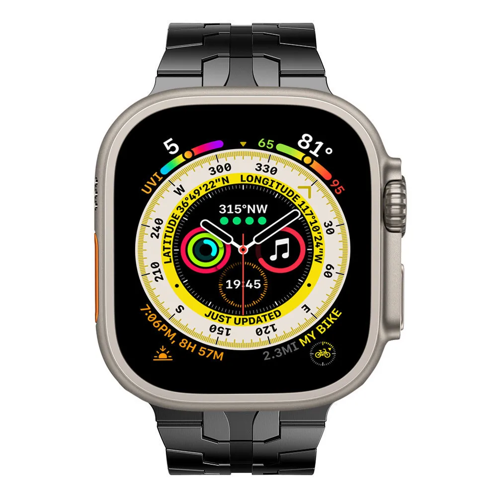 Suitable for Apple apple watch 8 ultra stainless steel watchband iwatch Iron Man smart watch band  apple watch strap