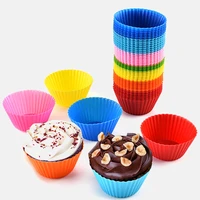 set of 12pcs silicone cupcake mold bakeware cupcake liner reusable muffin baking nonstick moulds kitchen baking accessories