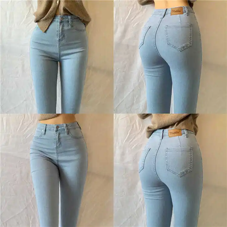 

Pencil Pants Spring 2022 Women Jeans Jean Baggy Clothes Korean Streetwear Harajuku Fashion High Waisted Trousers Urban Women's