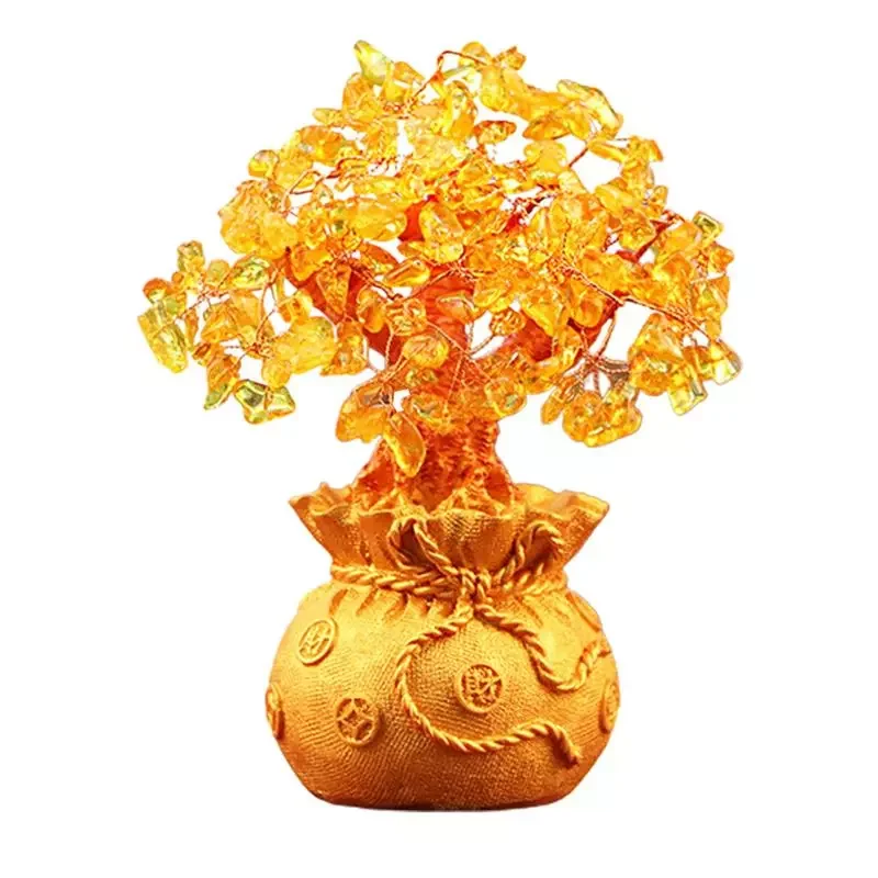 

Home Ornament Bonsai 19cm Crystal Lucky Tree Money Tree Ornaments Bonsai Style Wealth Luck Feng Shui Home Decor Without Pendant