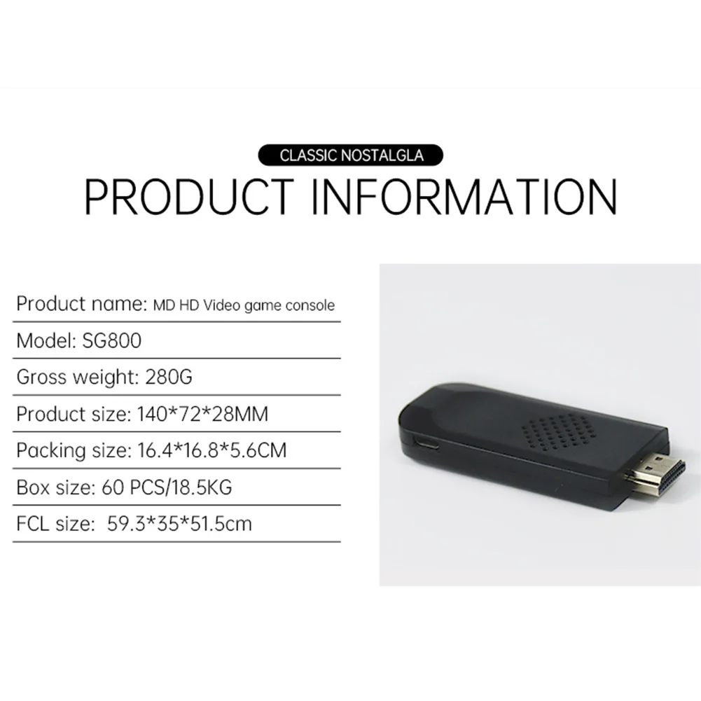 Игровая консоль SG800 MD HD 16-битная Беспроводная 2 4G беспроводной приемник