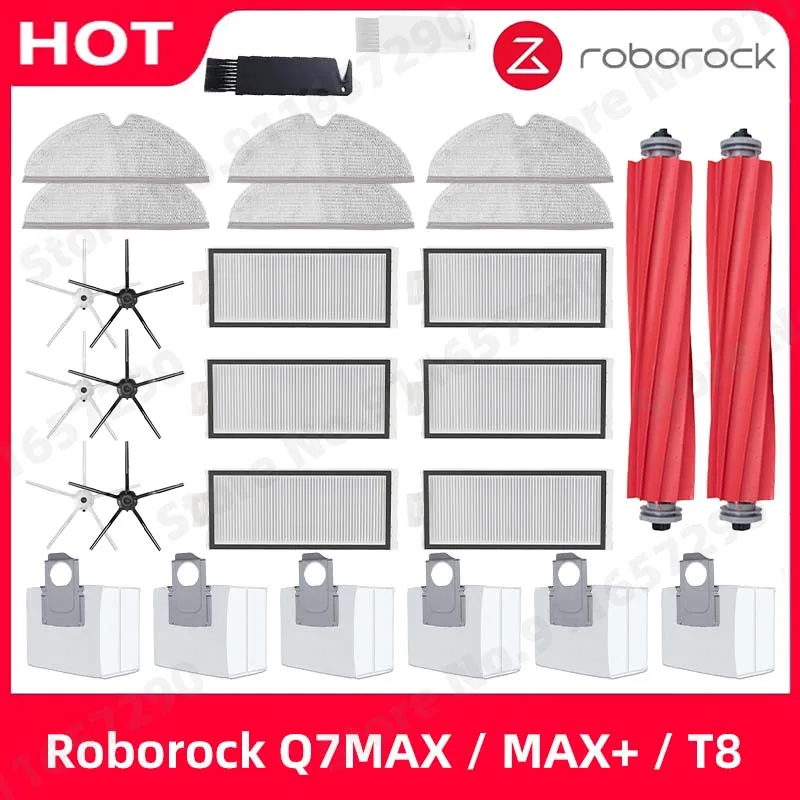 Roborock Q7 Max T8 Parts Hepa Filter Side Brush Main Brush Cover Mop Rag Replacemen Robot Vacuum Cleaner Accessories