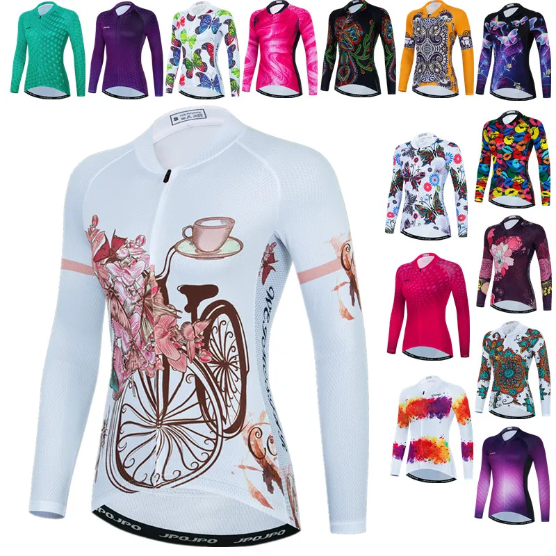 

Top Quality Women Pro Spring Cycling Jerseys Long Sleeve Women Breathable Mountain Bike Clothing Road Bicycle Jacket Reflective