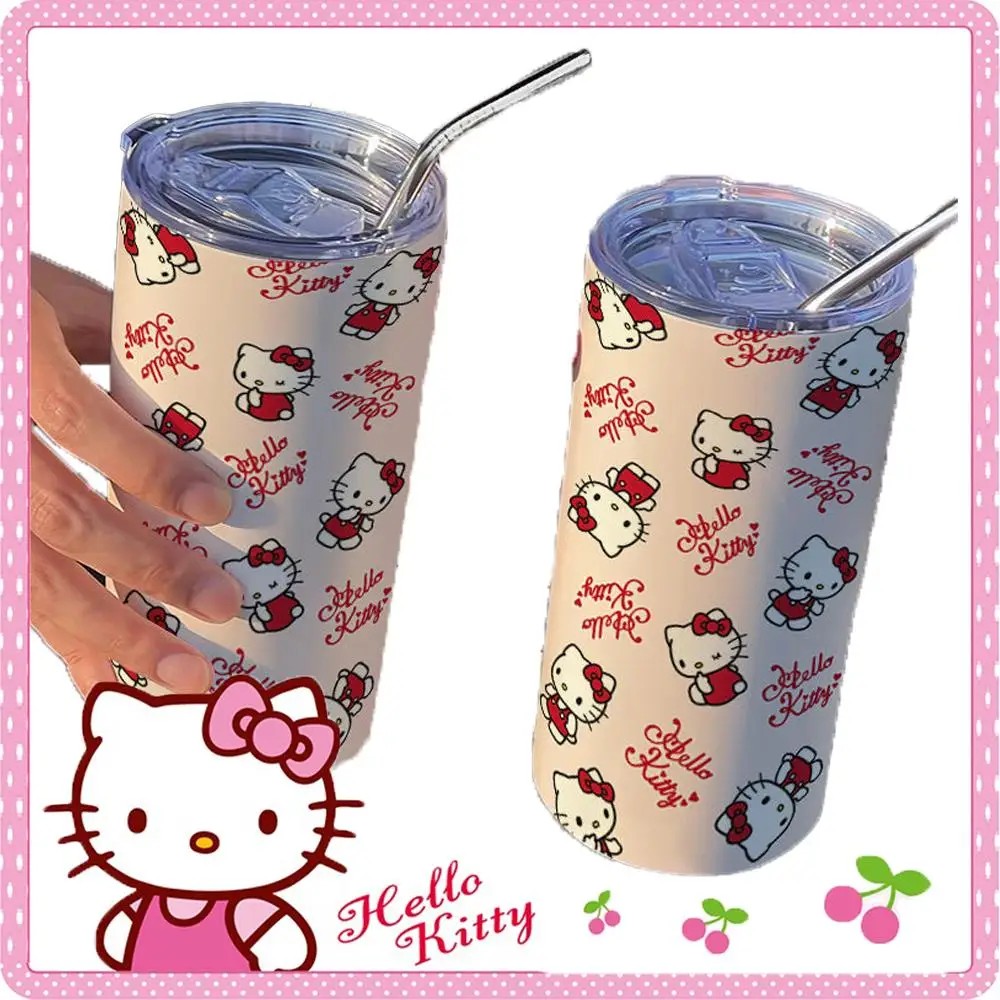 

Чашка для воды Sanrio Y2K с рисунком Hello Kitty, популярная чашка в виде кавайного аниме, чашка для пары, чашка для студенток, для девочек, чашка в стиле Кета, антиосенняя чашка, хорошо смотрится