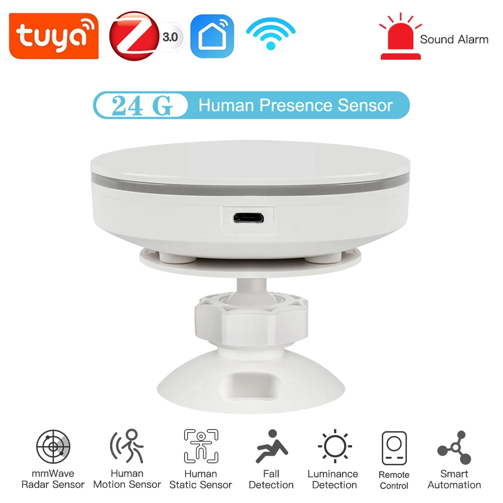 

Tuya Smart Wifi Zigbee Human Presence Detector 24G MmWave Microwave Radar Pir Montion Body Sensor Luminance Detection