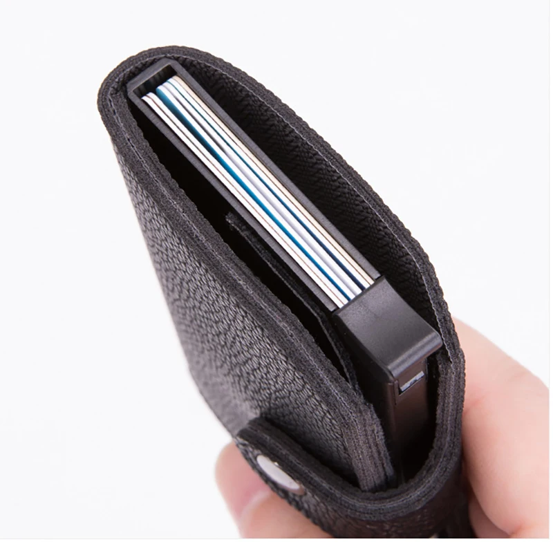 Top Quality Wallets Men Money Bag Automatic Pop-up Metal Aluminum Shell Money Minimalist Credit Card Holder RFID Blocking