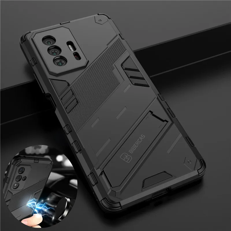 

Case For xiaomi 11t pro magnetic armor shockproof stand protection back cover for xiaomi 11t mi11t mi 11 t pro xiaomi11t coque