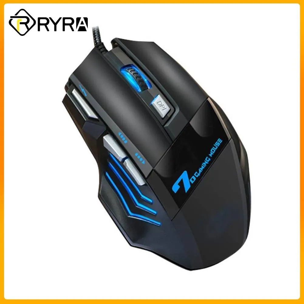 

RYRA 7-key Game Mouse Mouse Wired Pc Gamer Breathing Rechargeable Mouse Luminous Eat Chicken Mouse For Laptop PC Macbook