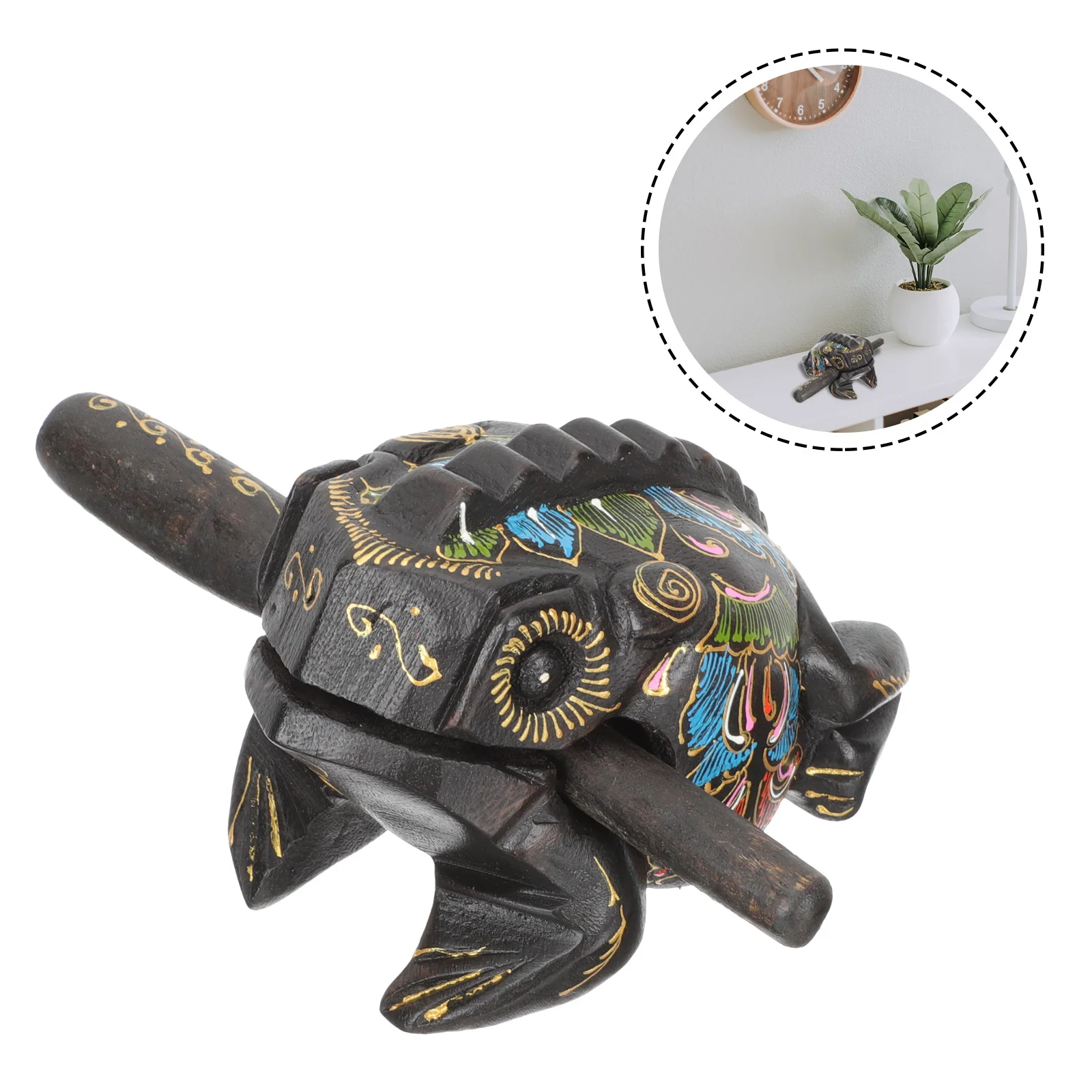 

1 Set Percussion Frog-shape Designed Croak Plaything Wooden Fortune Ornament