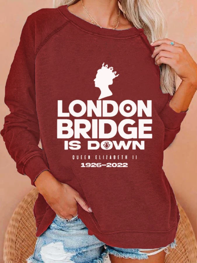

Women's London Bridge is Down 1926-2022 Printed Sweatshirt Personalized