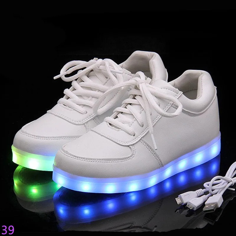 

Comemore 2023 Adult Unisex Womens Mens Kid Luminous Sneakers Glowing USB Charge Boys LED Colorful Light-up Shoes Girls Footwear