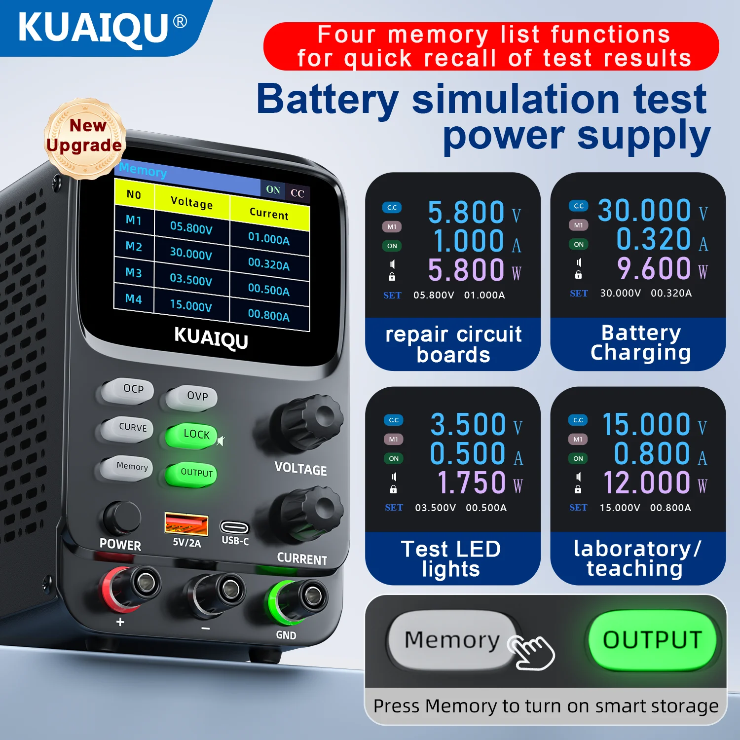 Фото NICE-POWER SPPS-K305 30В 5А 24В Программируемый источник питания постоянного тока с зарядным устройством, многоуровневая защита (OCP, OVP), память форм сигналов на выходе №5