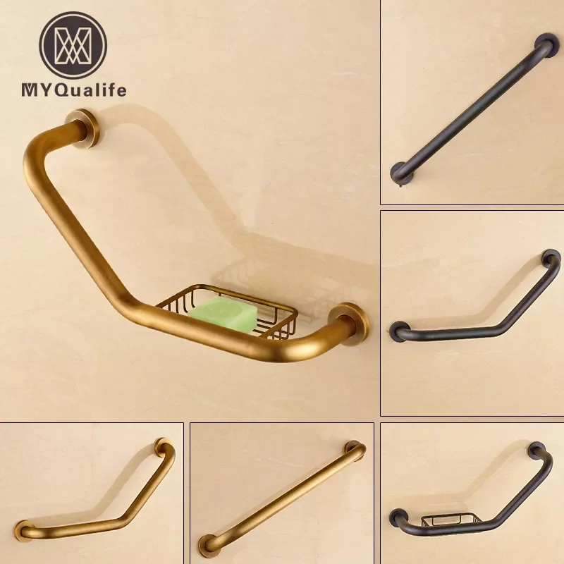 

Free Shipping Brass Antique /black Bathtub Grab Bars Bathroom Shower Tub Safety Handle Grip Rail Support Bathroom Product