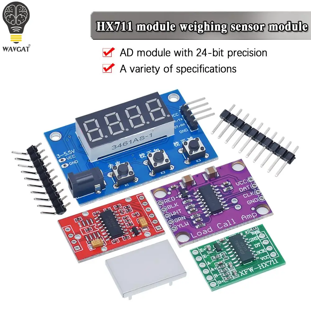 Весоизмерительная ячейка 1 кг 5 кг 10 кг 20 кг HX711 AD, модульный датчик веса, электронные весы, датчик весового давления из алюминиевого сплава для Arduino
